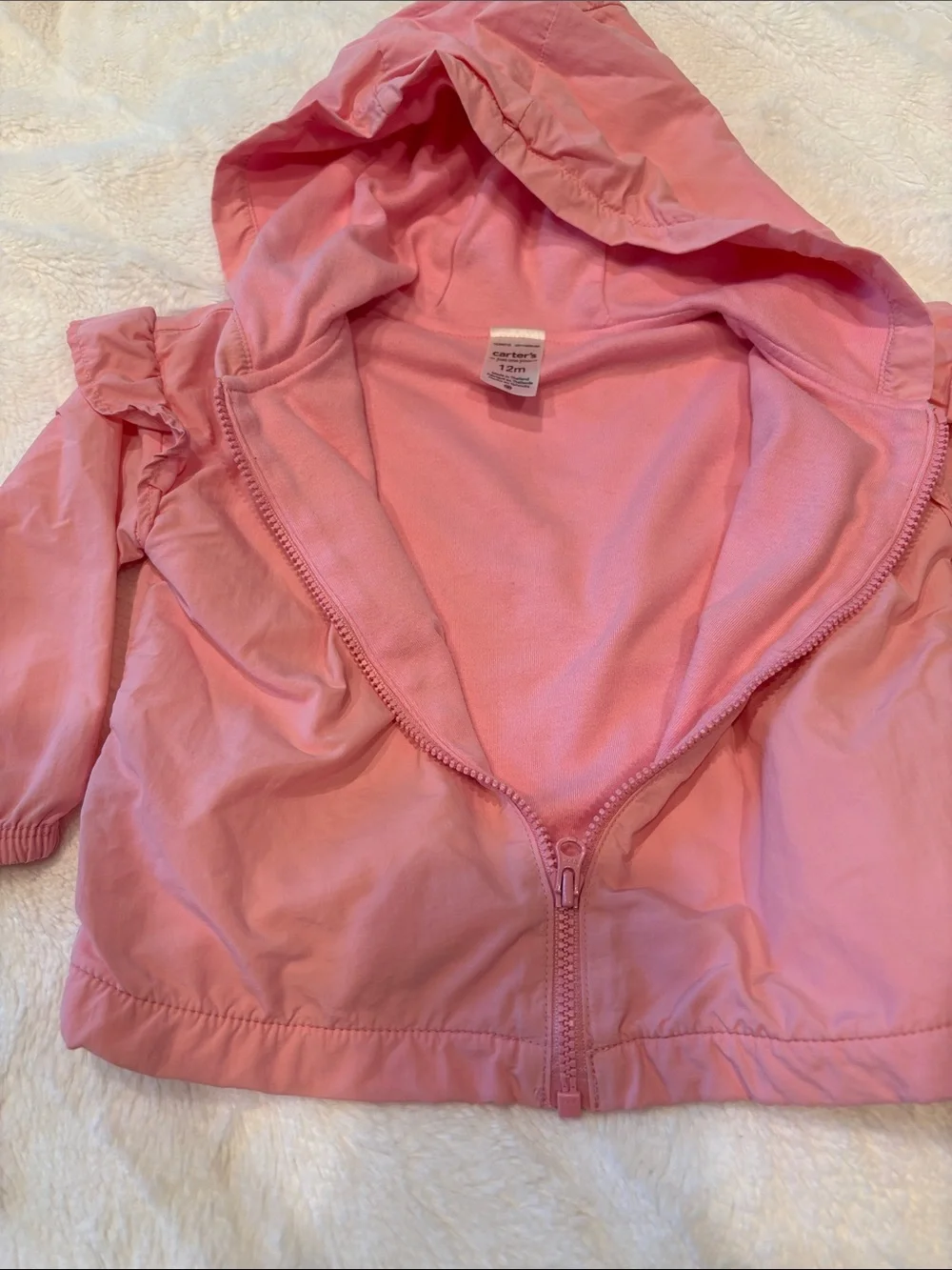 Carter's Pink Hooded Girls' Windbreaker Jacket with Butterfly  12 months